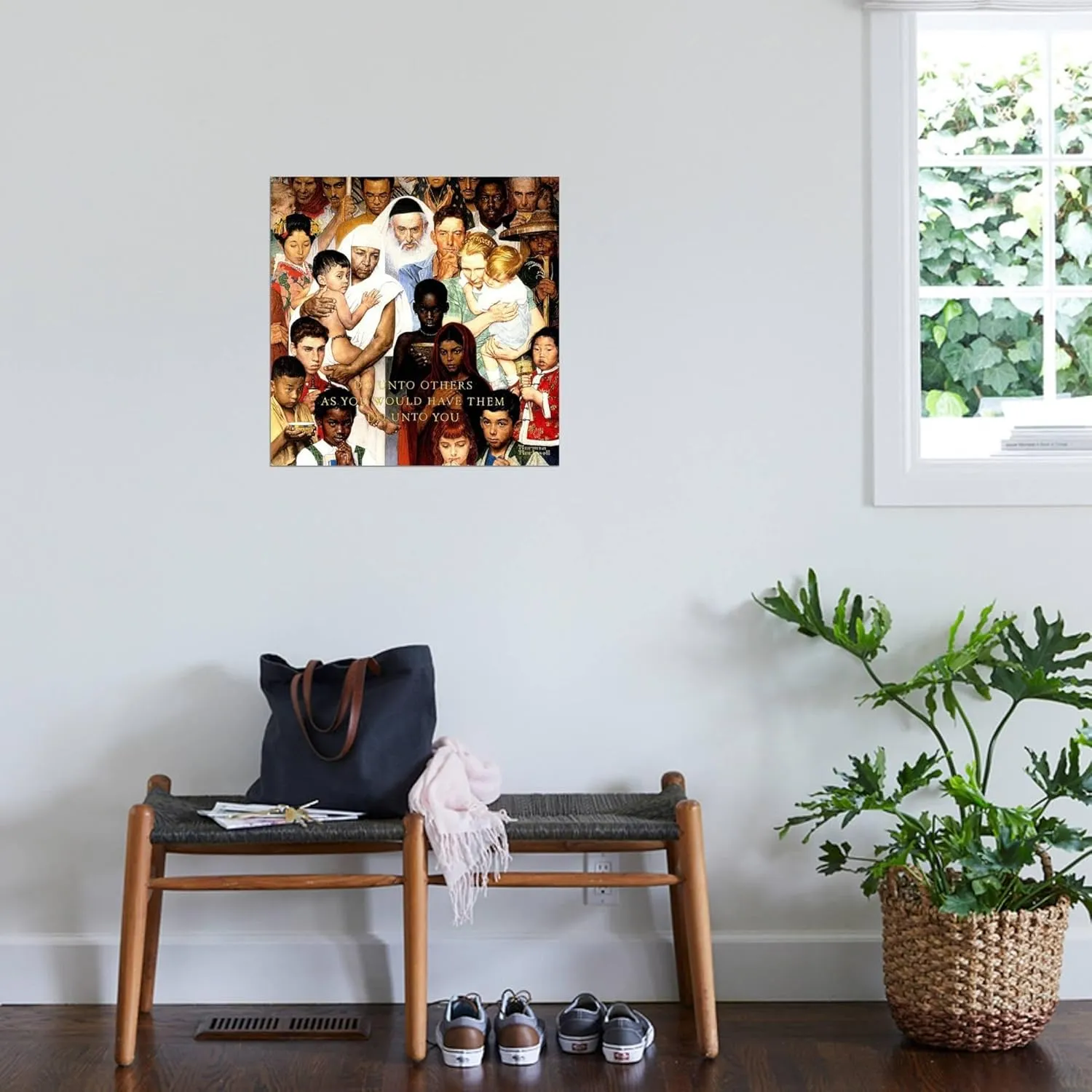 ART.COM Stretched Canvas Print Golden Rule (Do unto others), April 1,1961" by Norman Rockwell, 24x24
