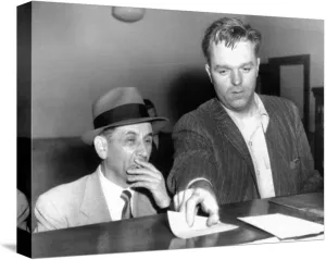 ART.COM Stretched Canvas Print Meyer Lansky Is Booked on Vagrancy Charges at the West 54th Street Police Station in Manhattan, 16" x 12"