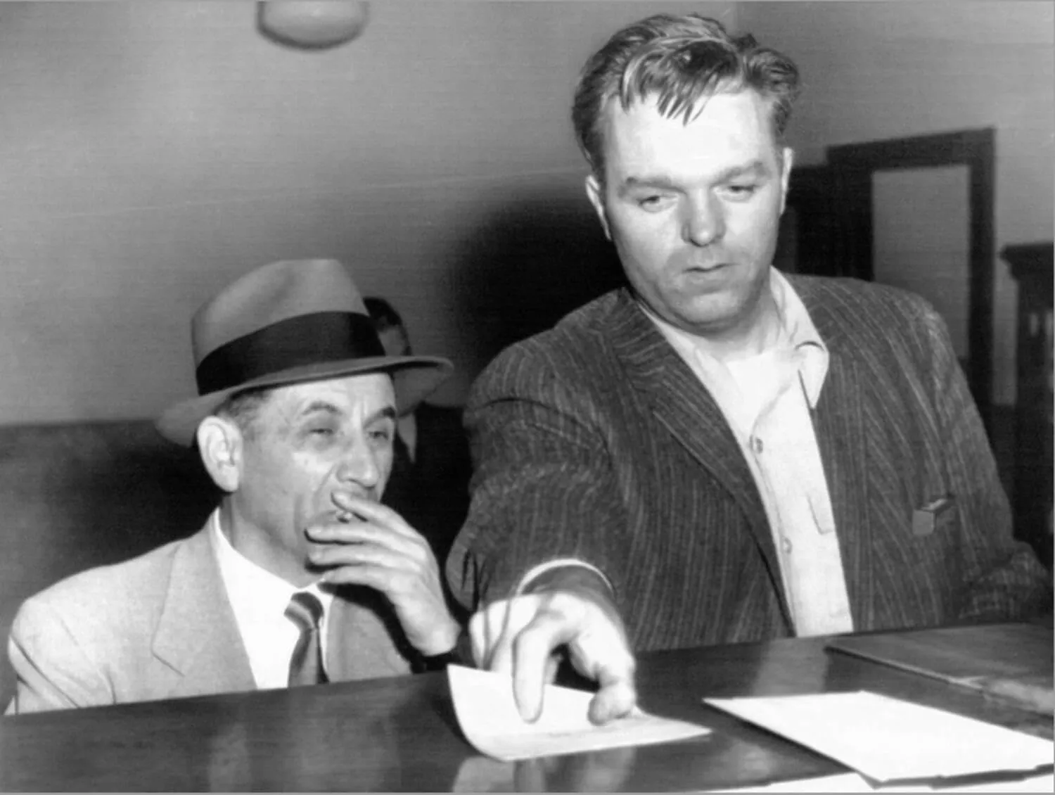 ART.COM Stretched Canvas Print Meyer Lansky Is Booked on Vagrancy Charges at the West 54th Street Police Station in Manhattan, 16" x 12"