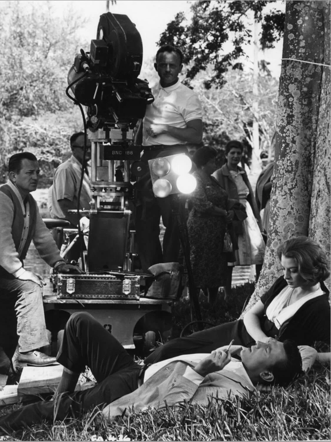 ART.COM Stretched Canvas Print On the set of film ROCCO and SES FRERES, Luchino Visconti directs Renato Salvatori and Annie Girard, 18" x 24"