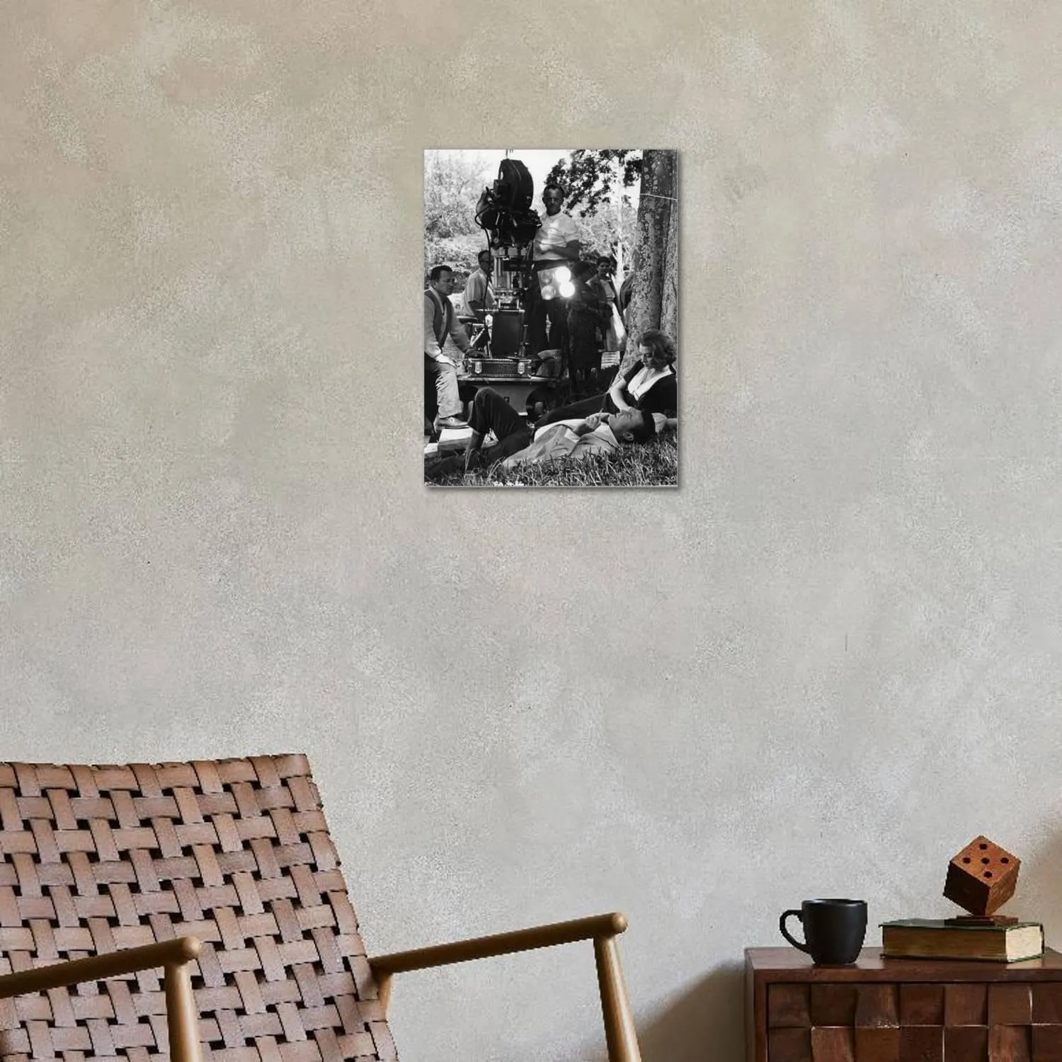 ART.COM Stretched Canvas Print On the set of film ROCCO and SES FRERES, Luchino Visconti directs Renato Salvatori and Annie Girard, 18" x 24"