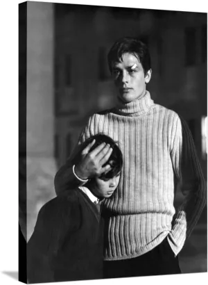 ART.COM Stretched Canvas Print Rocco and his Brothers (Rocco and ses freres) by Luchino Visconti with Alain Delon, 1960 (b/w pho, 18" x 24"