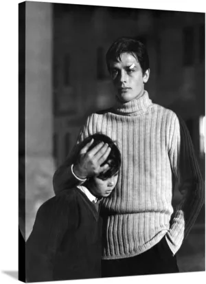 ART.COM Stretched Canvas Print Rocco and his Brothers (Rocco and ses freres) by Luchino Visconti with Alain Delon, 1960 (b/w pho, 24" x 32"