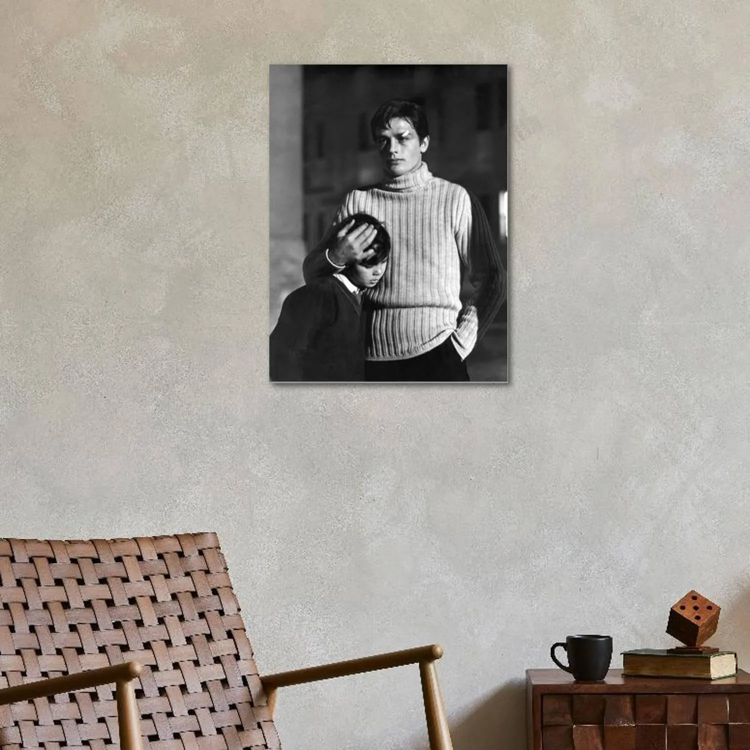 ART.COM Stretched Canvas Print Rocco and his Brothers (Rocco and ses freres) by Luchino Visconti with Alain Delon, 1960 (b/w pho, 24" x 32"