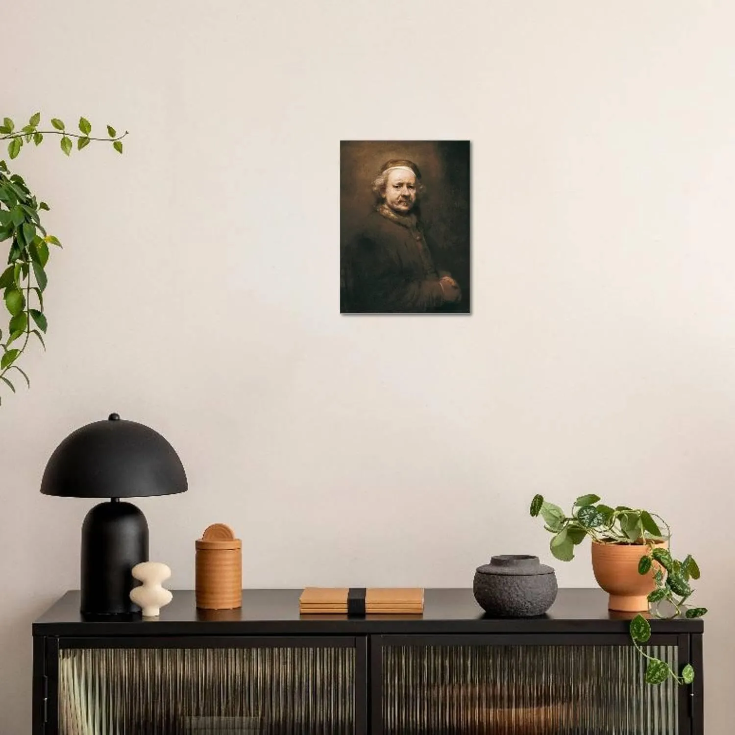 ART.COM Stretched Canvas Print Self-Portrait at the Age of 63 by Rembrandt van Rijn, 18" x 24"
