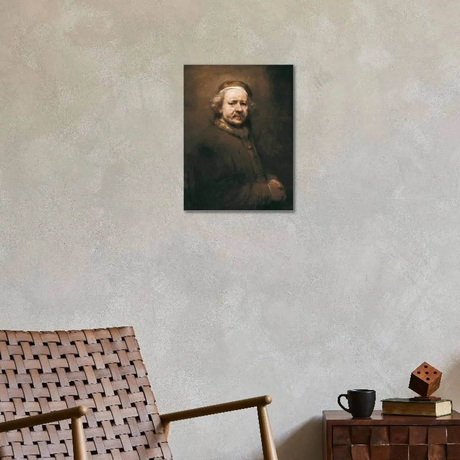 ART.COM Stretched Canvas Print Self-Portrait at the Age of 63 by Rembrandt van Rijn, 18" x 24"