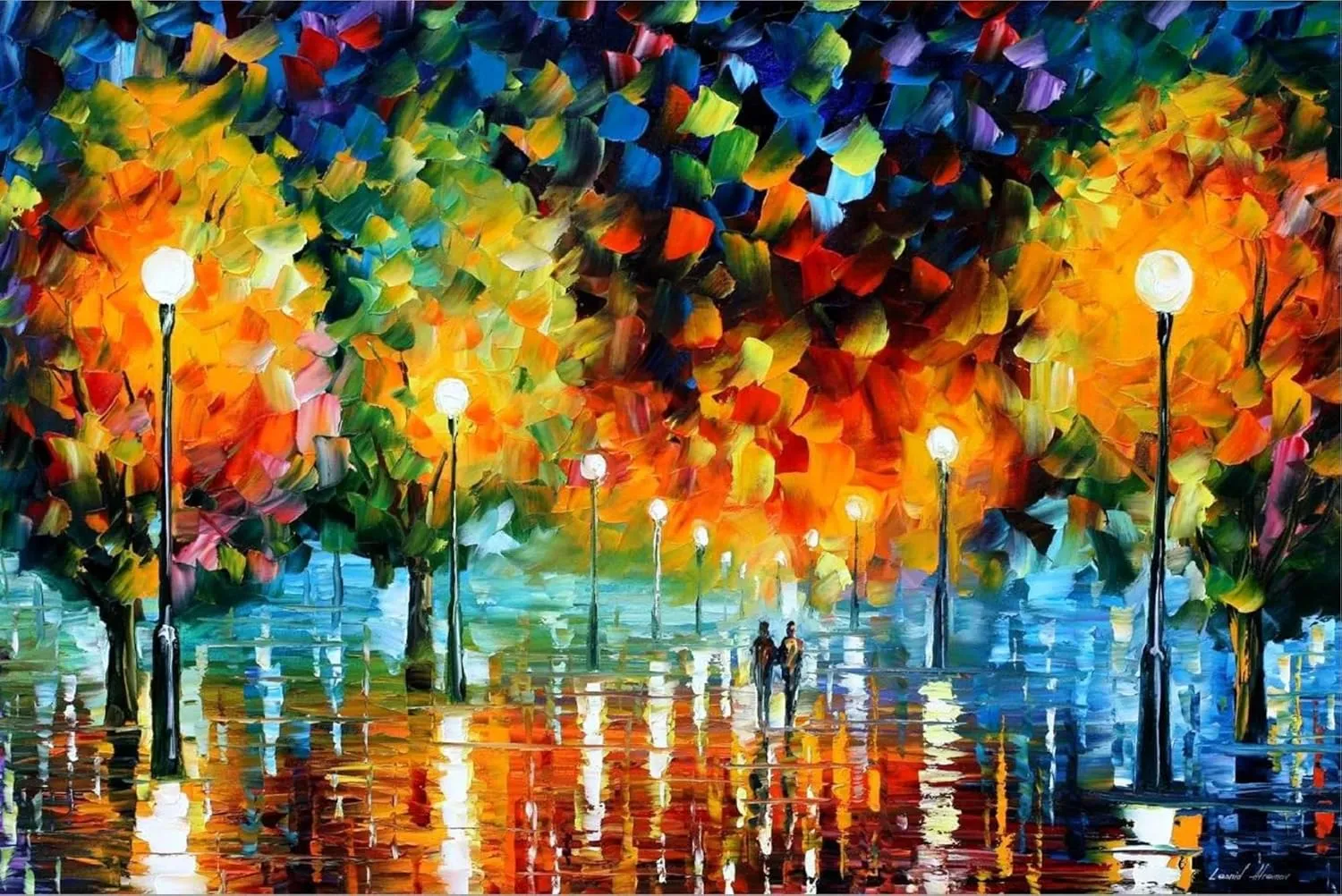 ART.COM Stretched Canvas Print Storm Of Happiness by Leonid Afremov, 36x24