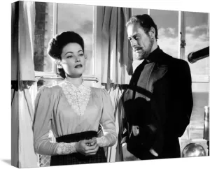ART.COM Stretched Canvas Print The Ghost and Mrs. Muir, Gene Tierney (Costume Designed by Oleg Cassini), Rex Harrison, 1947, 24" x 18"