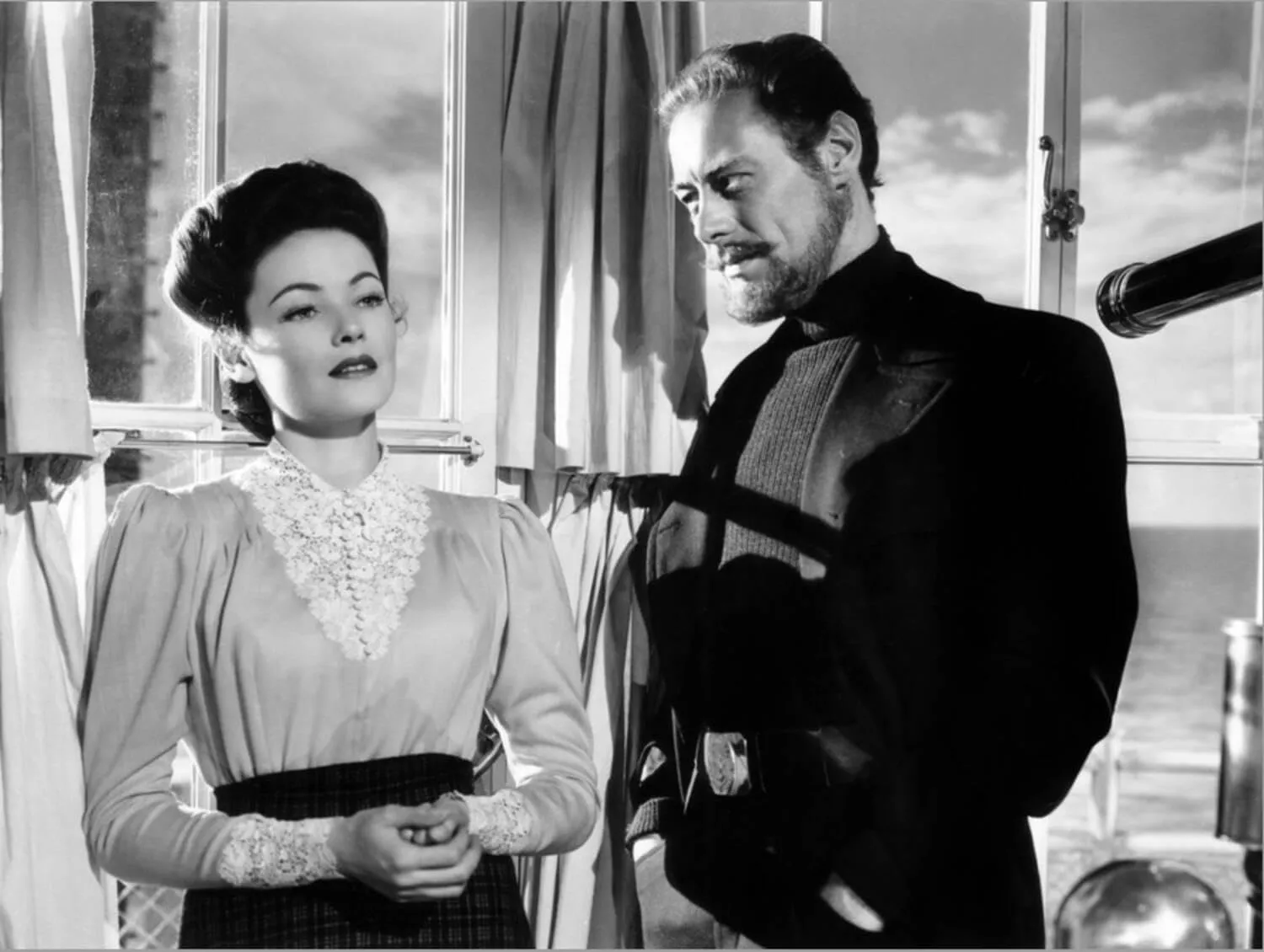 ART.COM Stretched Canvas Print The Ghost and Mrs. Muir, Gene Tierney (Costume Designed by Oleg Cassini), Rex Harrison, 1947, 24" x 18"