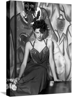 ART.COM Stretched Canvas Print The Shanghai Gesture, Gene Tierney Wearing a Costume Designed by Oleg Cassini, 1941, 12" x 16"