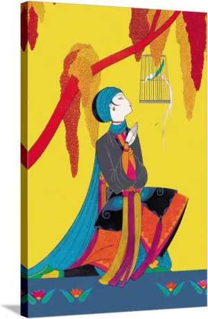 ART.COM Stretched Canvas Print The Talking Bird by Frank Mcintosh, 24" x 36"