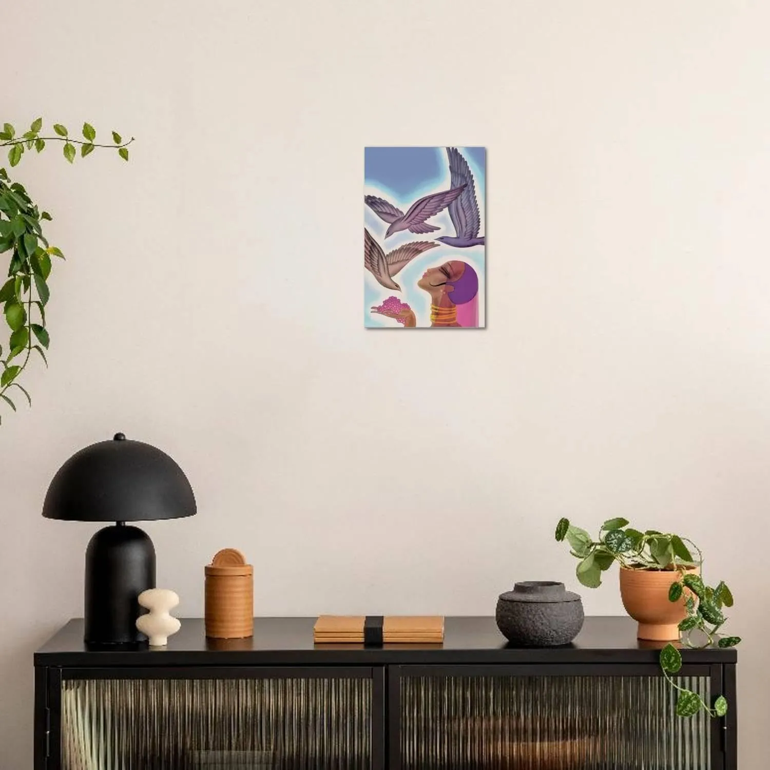 ART.COM Stretched Canvas Print Winged Guests by Frank Mcintosh, 16" x 24"