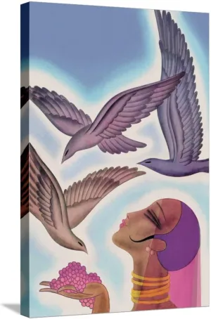 ART.COM Stretched Canvas Print Winged Guests by Frank Mcintosh, 16" x 24"