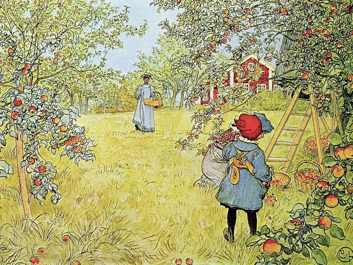 ART.COM Wall Art Prints Frame by Carl Larsson, Scenic Decor, 16" x 12"