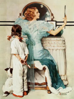 ART.COM Wall Art Prints Going Out, October 21,1933 by Norman Rockwell, Figurative Decor, 12" x 16"