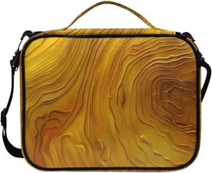 Artistic Wood Grain Large Bible Cover w/Shoulder Strap, Carrying Book Case Church Bag Bible Protective w/Pen Slots and Zippered Pocket, Gift for Women Men