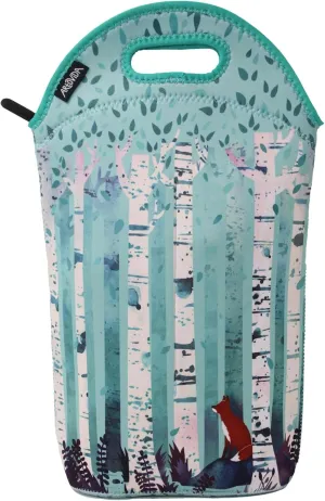 Artists Collective Neoprene Beverage Bag | Carry and Chill Champagne, Wine and Beer Bottles - Designed by Michelle Li Bothe (Germany) Birches - Wine