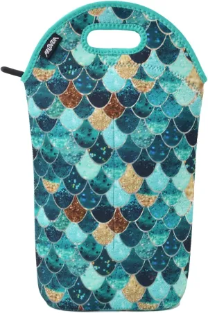 Artists Collective Neoprene Beverage Bag | Carry and Chill Champagne, Wine and Beer Bottles - Designed by Monika Strigel (Germany) Really Mermaid - Wine