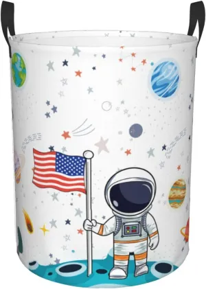 Astronaut Laundry Basket Astronaut Laundry Hamper Funny Astronaut Laundry Basket Foldable Oxford Cloth Colorful Planet Laundry Hamper Organizer For Bathroom/Laundry Storage/Bedroom