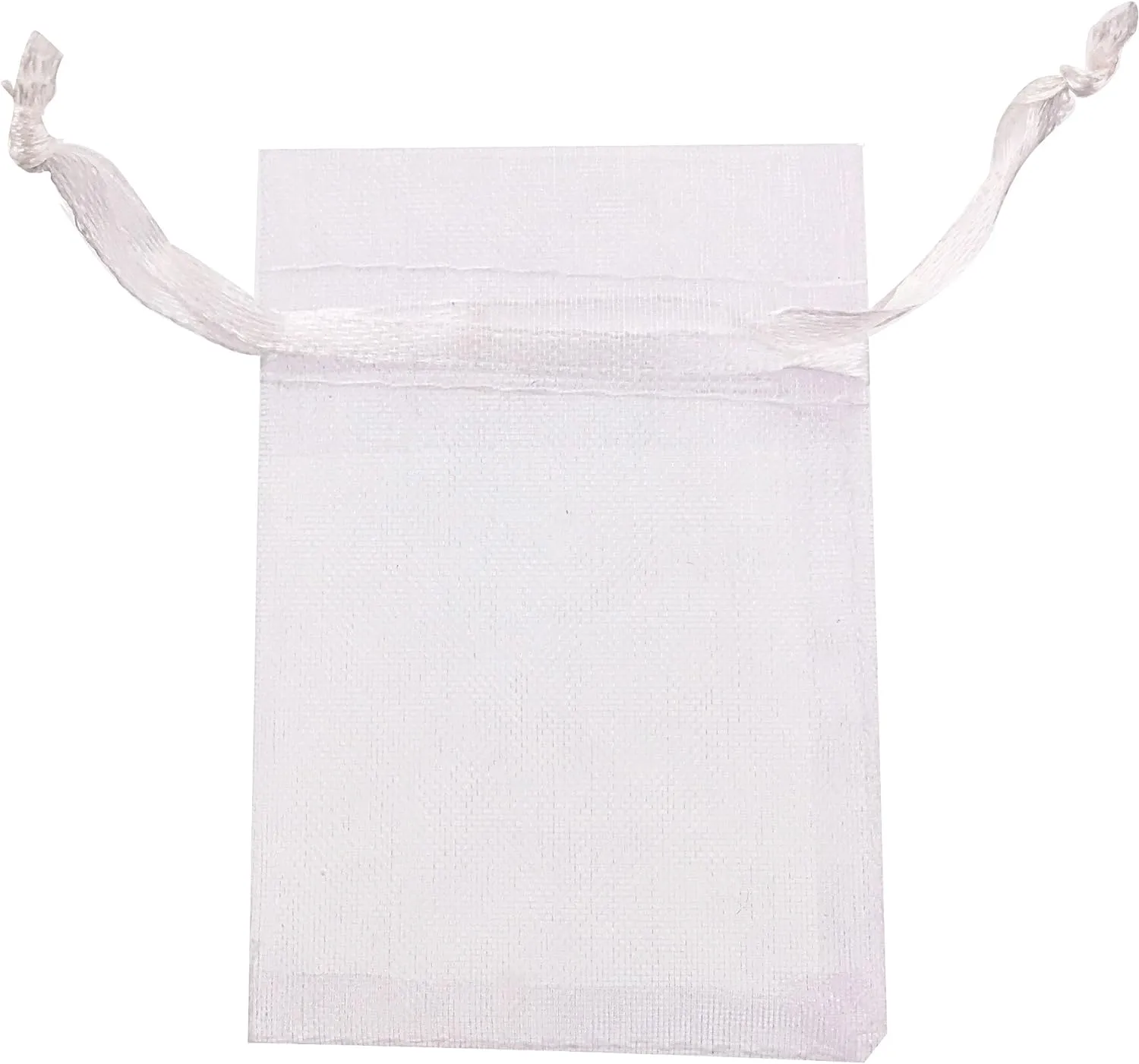 ATCG 100pcs 8x12 Inches Large Drawstring Organza Bags Decoration Festival Wedding Party Favor Pouches (White)