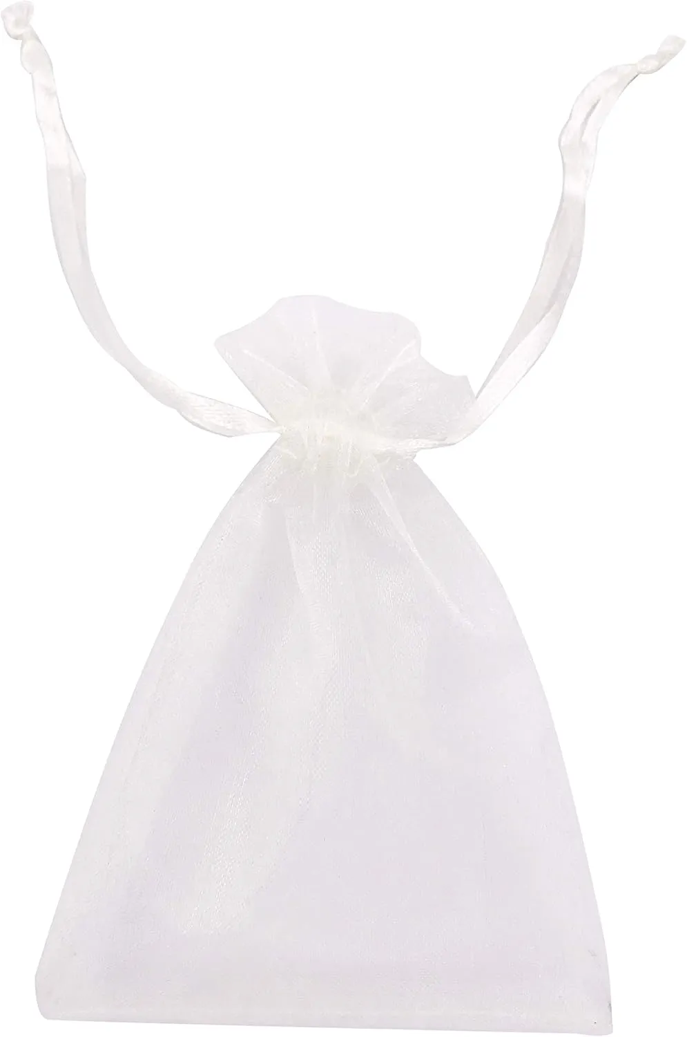 ATCG 100pcs 8x12 Inches Large Drawstring Organza Bags Decoration Festival Wedding Party Favor Pouches (White)