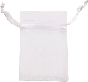 ATCG 100pcs 8x12 Inches Large Drawstring Organza Bags Decoration Festival Wedding Party Favor Pouches (White)