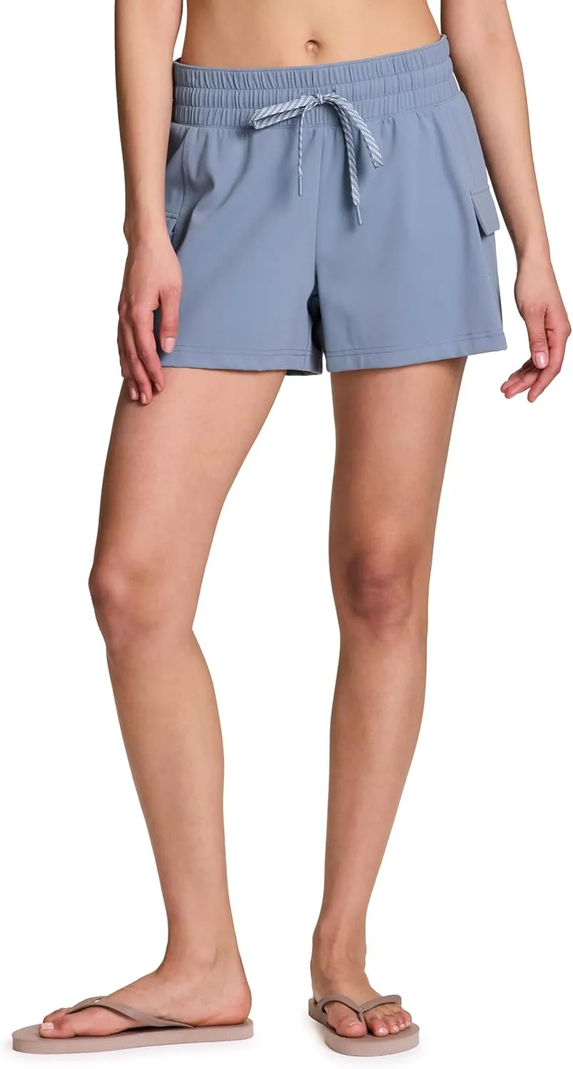 Avalanche Women's Cargo Style Hiking Short, Elastic Waist Shorts for Women with Super Soft, Lightweight Quick Drying Fabric