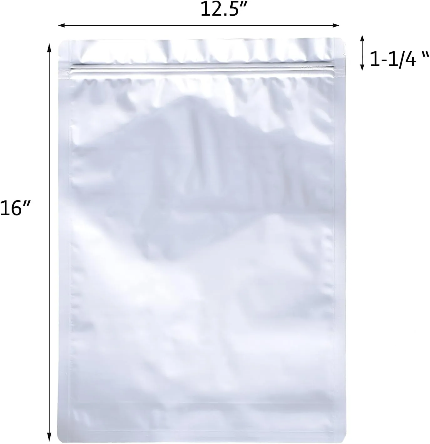 AwePackage 1.5 Gallon Mylar Aluminum Foil Zipper Bag for Long Term food storage and collectibles - vacuum seal(100, 1.5 Gallon(12x16"))