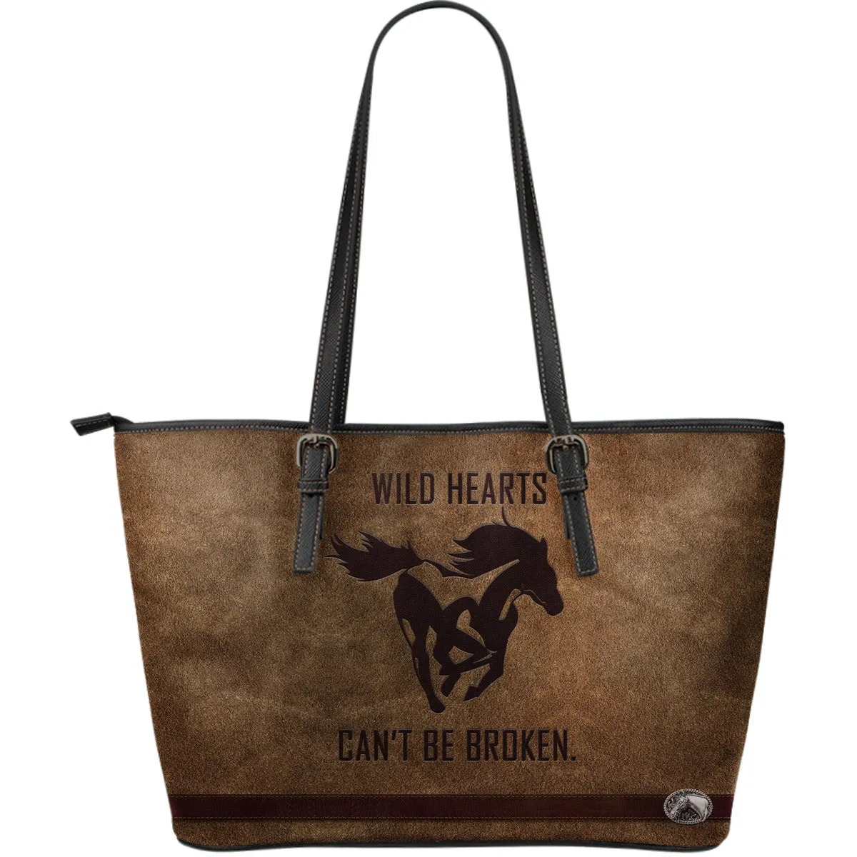 Awesome Horse - Large Leather Tote Bag