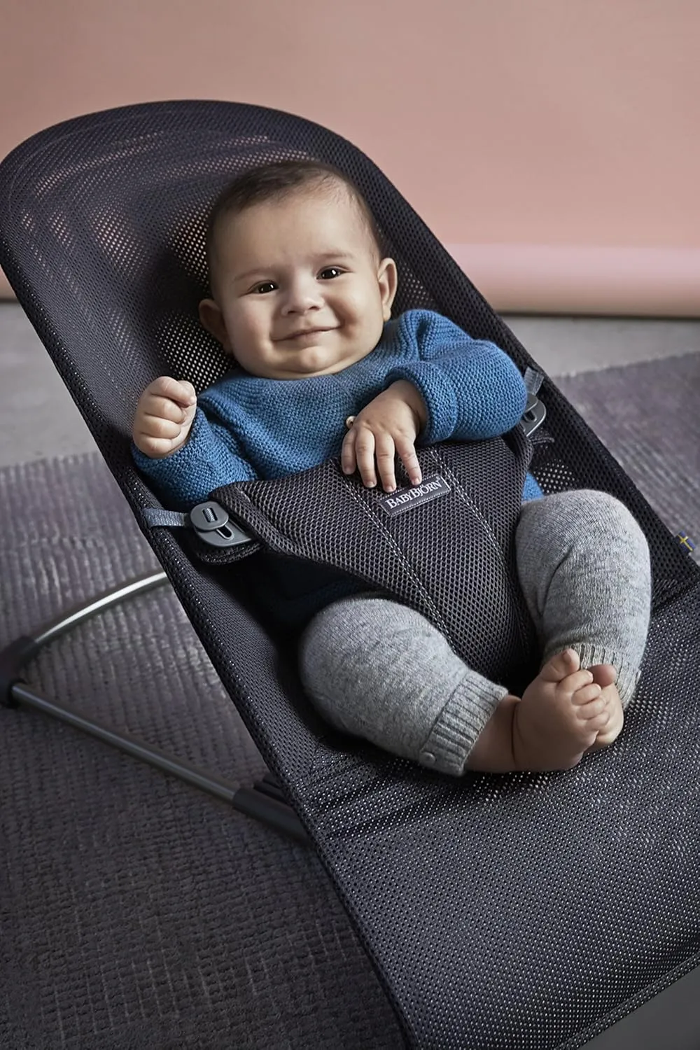 BabyBjörn Fabric Seat for Bouncer - Anthracite, Mesh, Anthracite, 1 Count (Pack of 1)