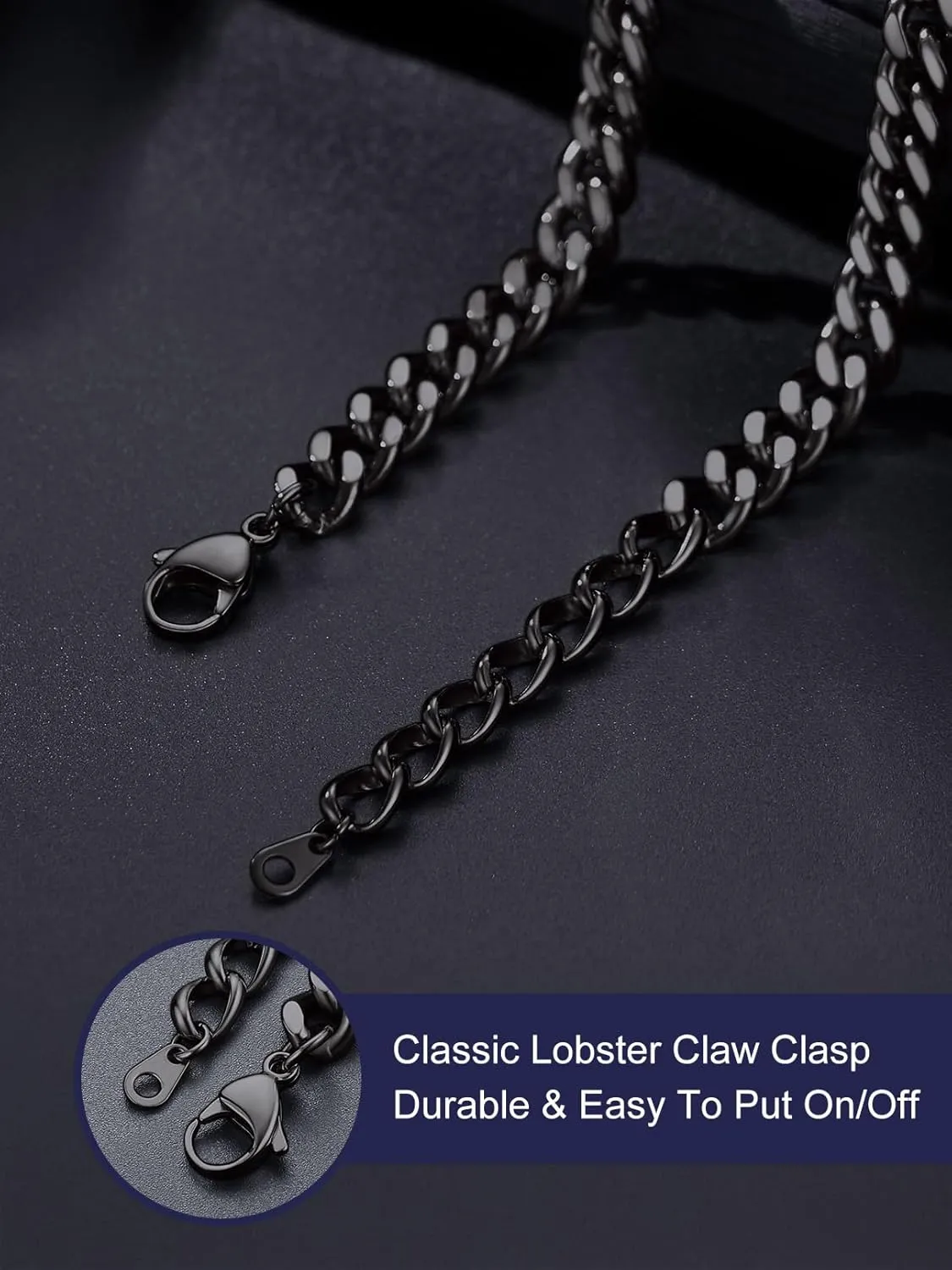 Bandmax Barbed Wire Cuban Necklace for Women Men Stainless Steel/Black Gothic Thorns Skull Choker Necklace Bracelet Punk Jewelry -Gift Packed