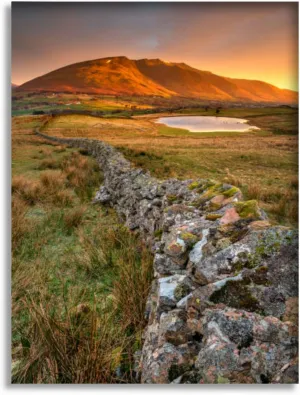Bathroom Wall Art Decor Bathroom Pictures for Wall Artwork Bright Golden Sunrise Over Mountain Tops The English Lake Framed Canvas Wall Art for Bedroom Dining Room Farmhouse 16"x20"