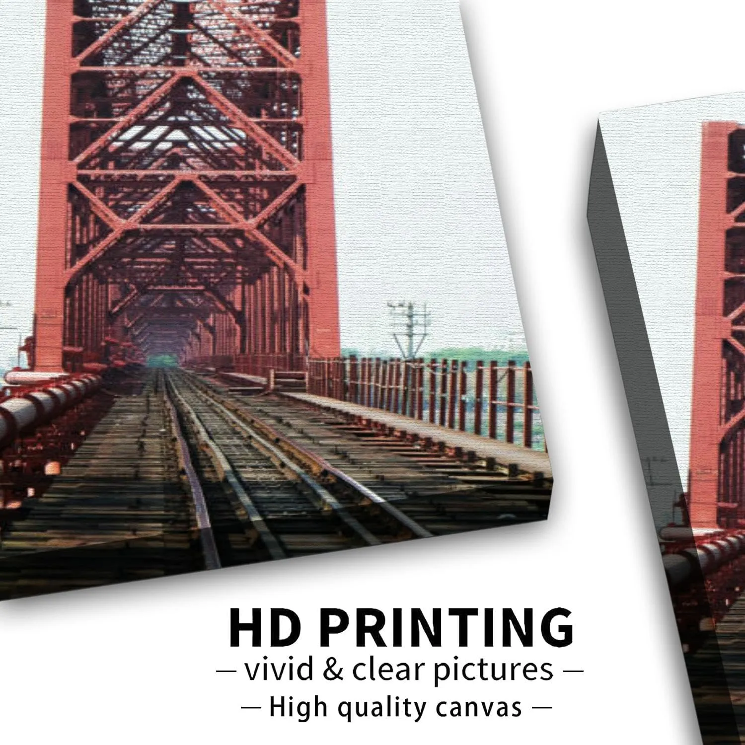 Bathroom Wall Art Decor Bathroom Pictures for Wall Artwork Hardinge Bridge Railway Bridge Framed Canvas Wall Art for Bedroom Dining Room Farmhouse 16"x20"