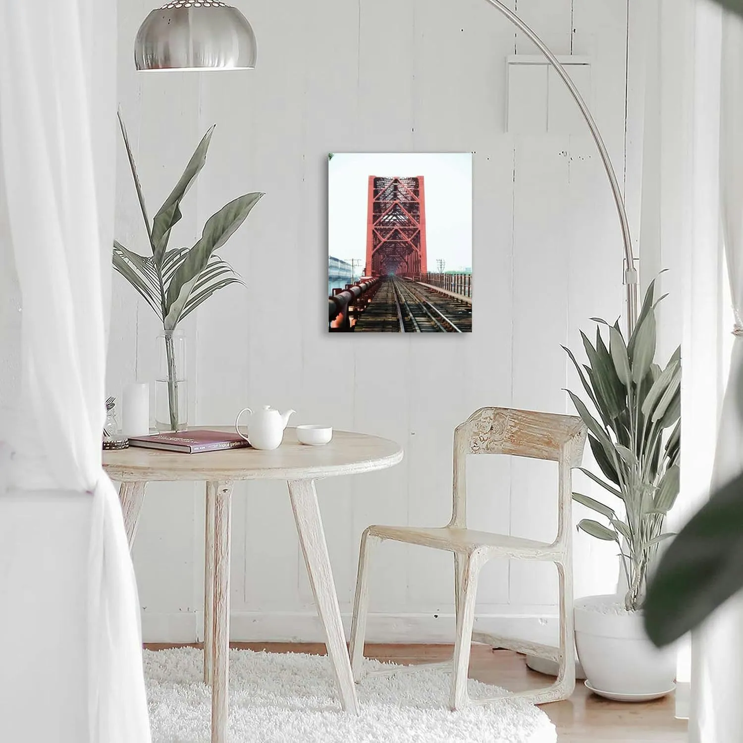 Bathroom Wall Art Decor Bathroom Pictures for Wall Artwork Hardinge Bridge Railway Bridge Framed Canvas Wall Art for Bedroom Dining Room Farmhouse 16"x20"