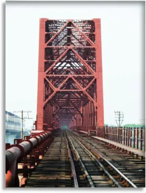 Bathroom Wall Art Decor Bathroom Pictures for Wall Artwork Hardinge Bridge Railway Bridge Framed Canvas Wall Art for Bedroom Dining Room Farmhouse 16"x20"
