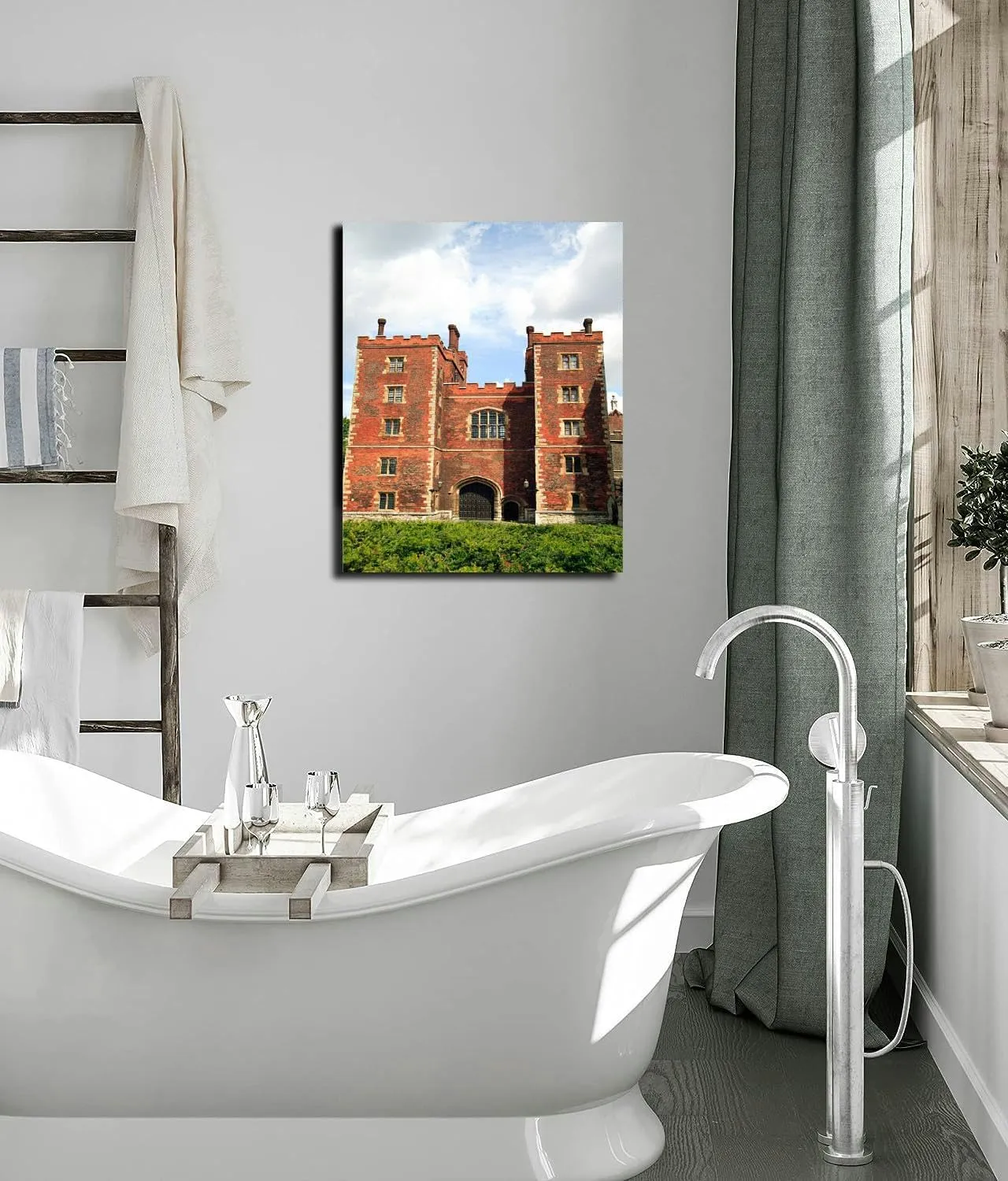 Bathroom Wall Art Decor Bathroom Pictures for Wall Artwork Morton's Tower Gatehouse Palace Framed Canvas Wall Art for Bedroom Dining Room Farmhouse 16"x20"