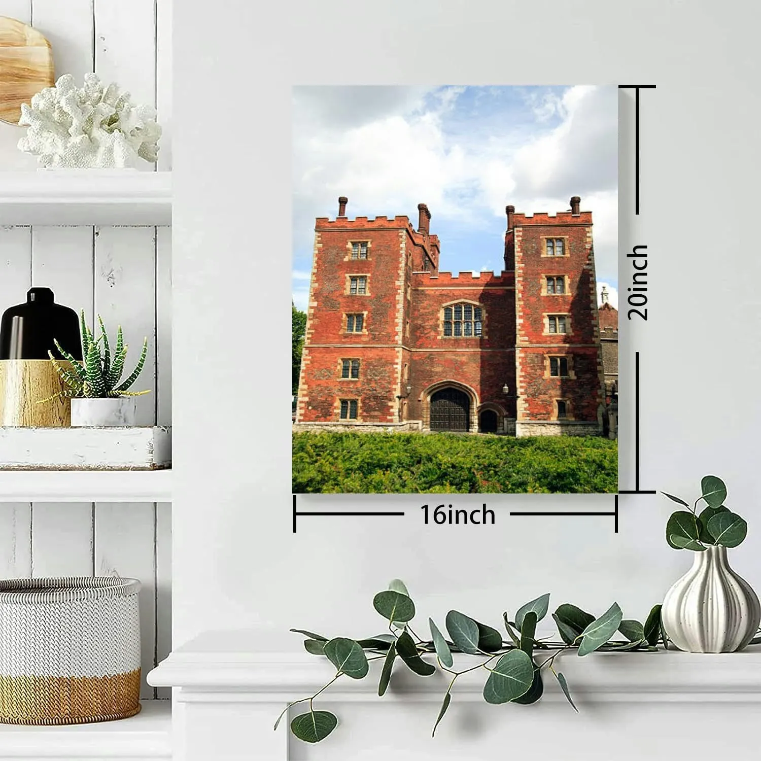 Bathroom Wall Art Decor Bathroom Pictures for Wall Artwork Morton's Tower Gatehouse Palace Framed Canvas Wall Art for Bedroom Dining Room Farmhouse 16"x20"