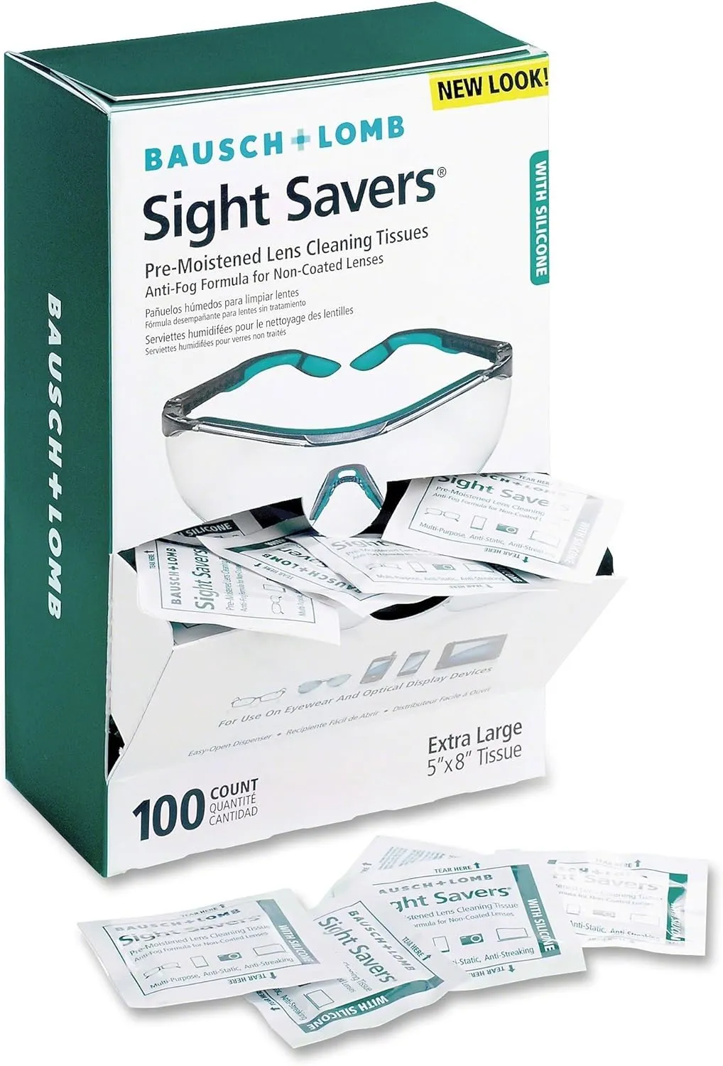 Bausch & Lomb Sight Savers Lens Cleaning Wipes, Pre-Moistened Tissues, Anti-Fog, Cleans Glass and Plastic