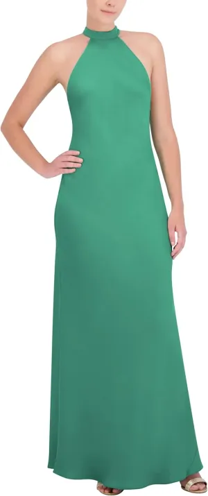 BCBGMAXAZRIA Women's Sleeveless Halter Neck Long Evening Dress