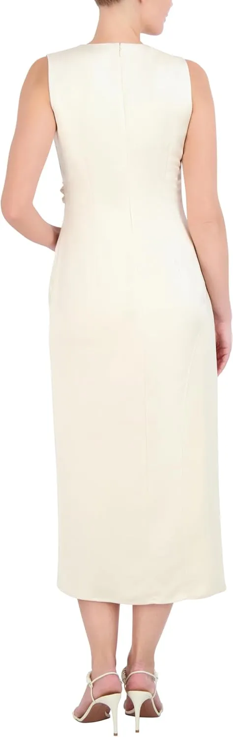 BCBGMAXAZRIA Women's Sleeveless Surplice Neck Satin Maxi Dress