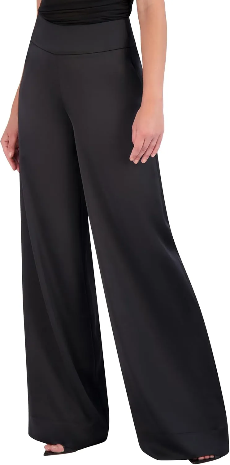 BCBGMAXAZRIA Women's Wide Leg Satin Pants