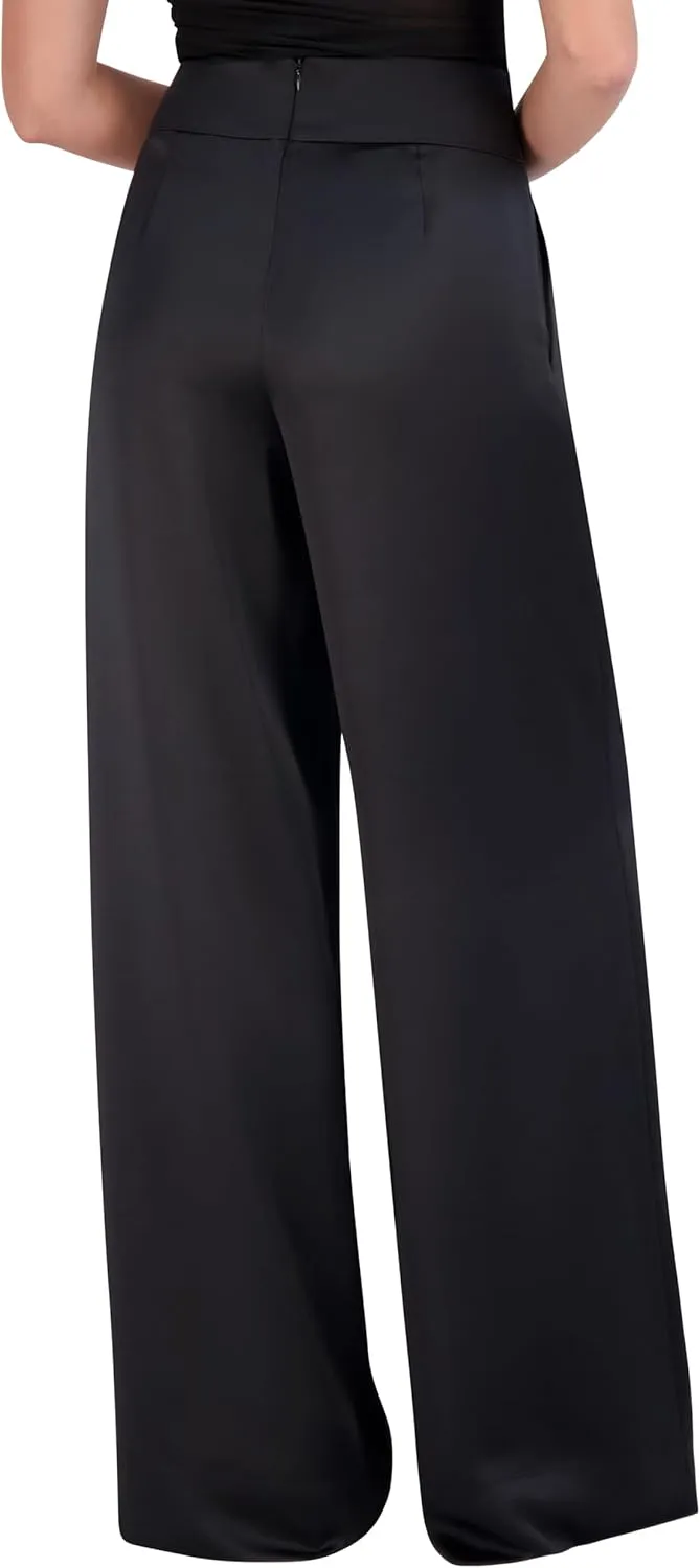 BCBGMAXAZRIA Women's Wide Leg Satin Pants