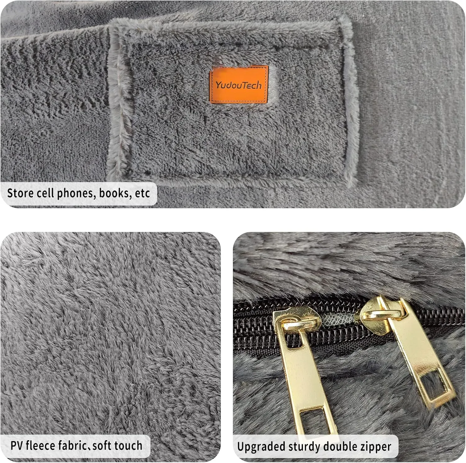 Bean Bag Chair Cover Without Filler,Big Round Soft Fluffy PV Velvet Washable Bean Bag Lazy Sofa Bed Cover for Adults,Living Room Bedroom Furniture Outside,6ft dark grey(No Filler)