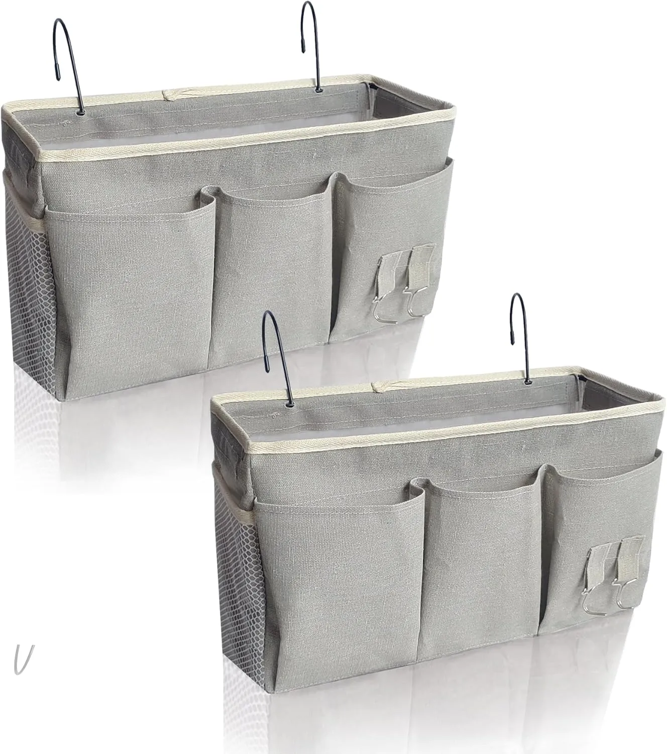Bedside Caddy, Bedside Hanging Storage Organizer forBunk and Hospital Beds,College Dorm Bed，Can be Placed Glasses Books Mobile Phones (Grey 2)
