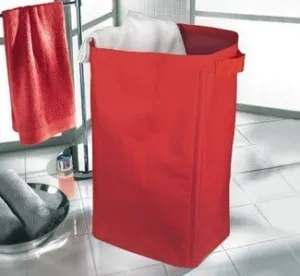 Bella Laundry Hamper (W 13.8 x H 25.6 x D 13.8 in- Ruby Red)
