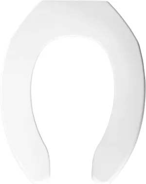 Bemis 1055SSC000 Plastic Elongated Toilet Seat Open Front Less Cover with Self Sustaining Check Hinge, White