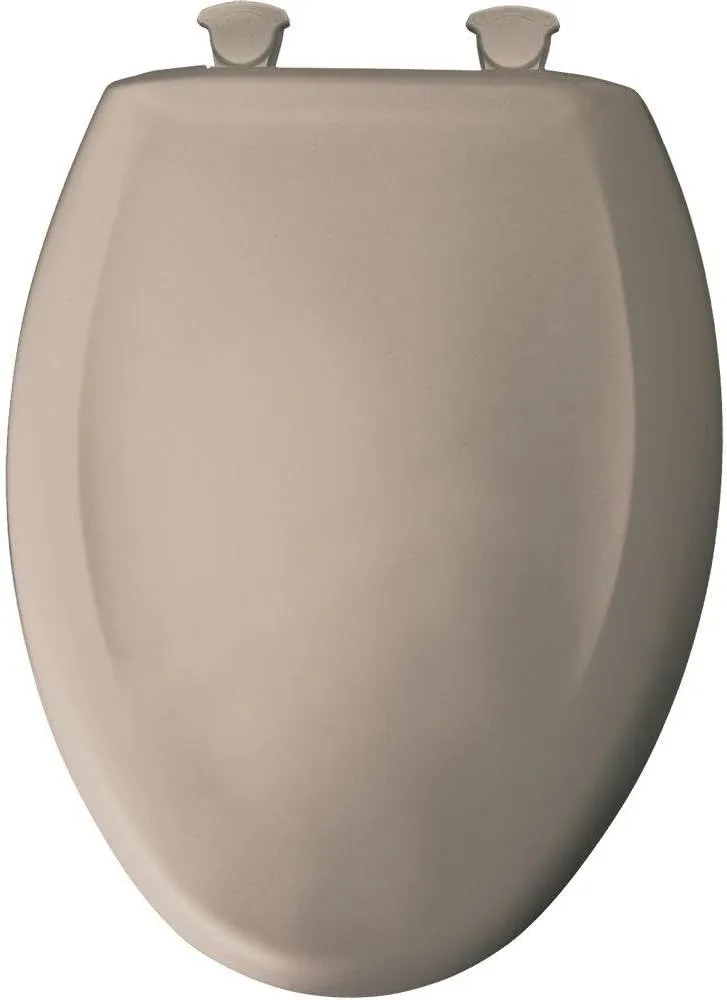 Bemis 1200SLOWT 068 Slow Sta-Tite Elongated Closed Front Toilet Seat, Fawn Beige