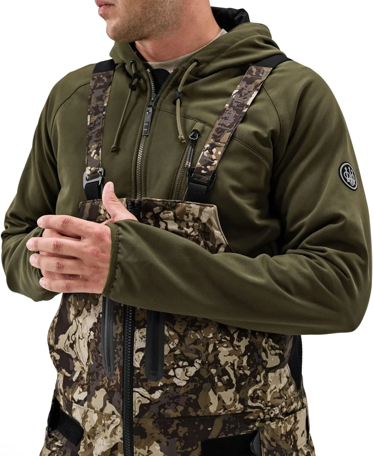 Beretta Men's Windstryke Hunting Active Casual Regular Fit Breathable DWR Full Zip Fleece Lined Hoodie w/Chest & Hip Pockets