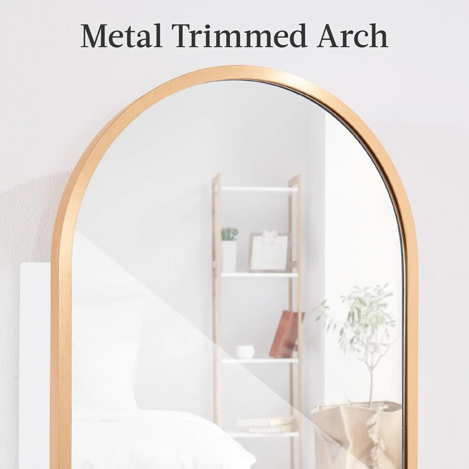 Best Choice Products Arch Mirror Jewelry Cabinet, Jewelry Storage Organizer, Armoire, Lockable Wall or Door Mountable, Full-Length Mirror - Gold