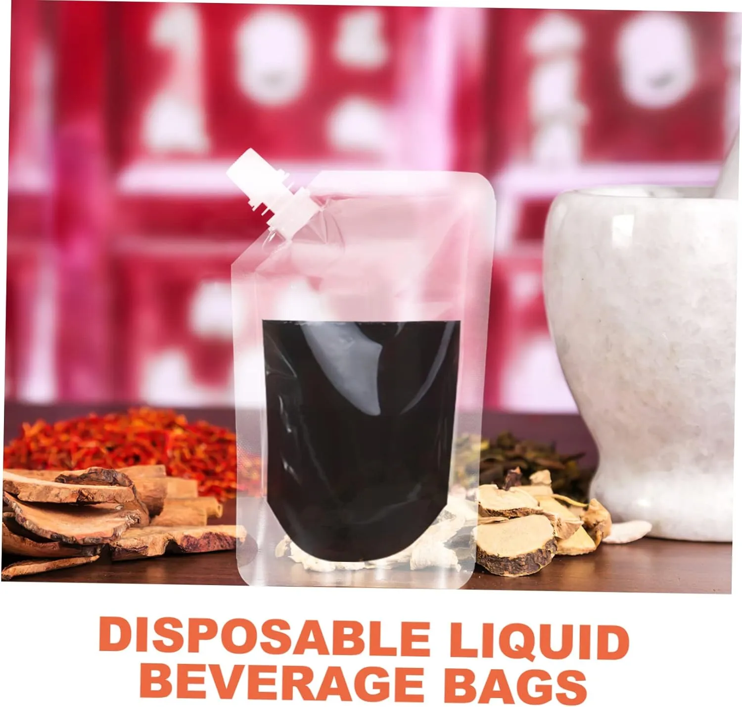 Beverage Packaging Bags Plastic Flask Drinking Bags Disposable Juice Beverage Pouches